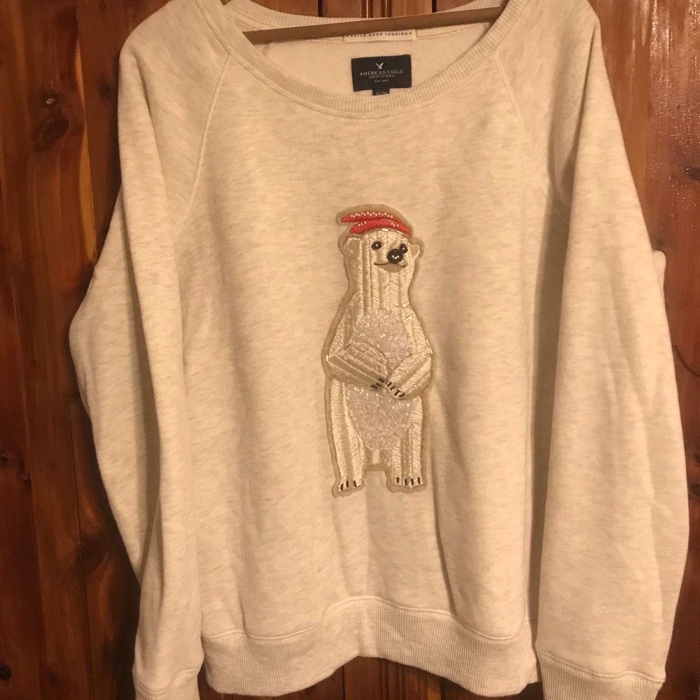 American Eagle Polar Bear Sweatshirt, XL